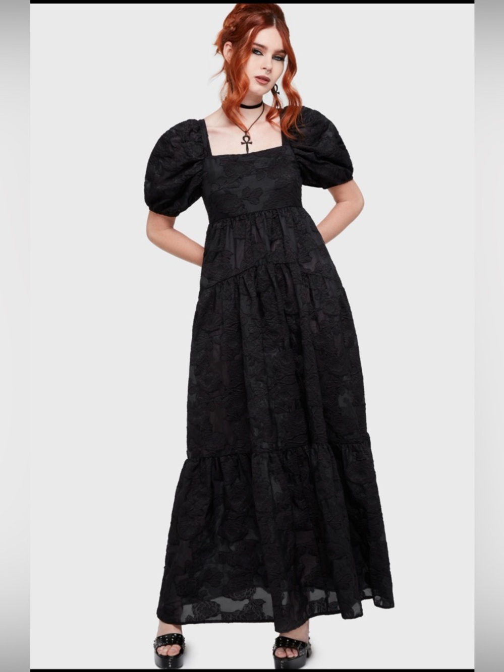NWT Killstar Dead of Night Burnout Floral Maxi Dress M/L Goth Cottagecore - Picture 12 of 13